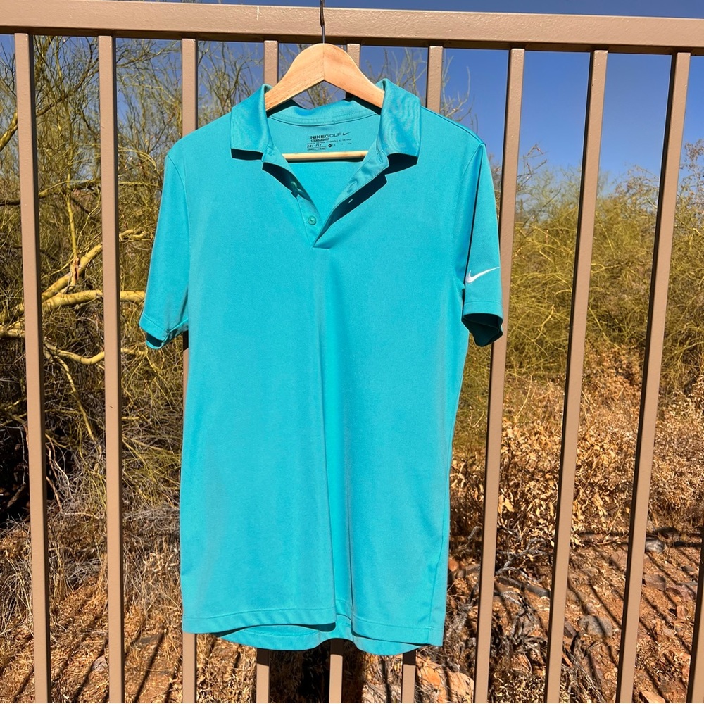 ⬇️💲Nike Golf Polo Men’s Shirt Dri-Fit Standard Fit Size S Color Aqua/Teal Blue